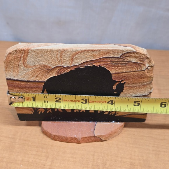 Buffalo painting on Sandstone rock Wayne Tom Native Tribe Natural Tatanka - Picture 7 of 8